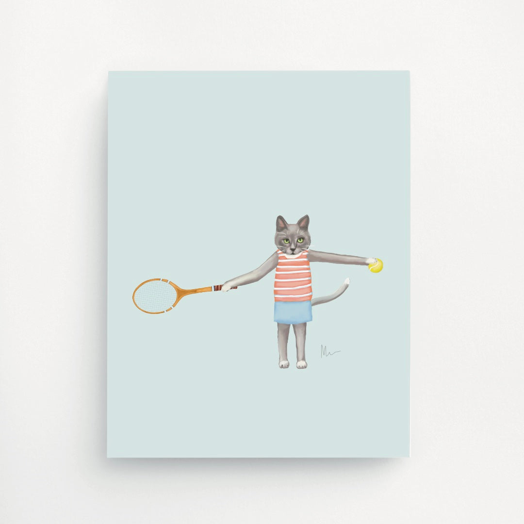Game, Set, Cat Art Print