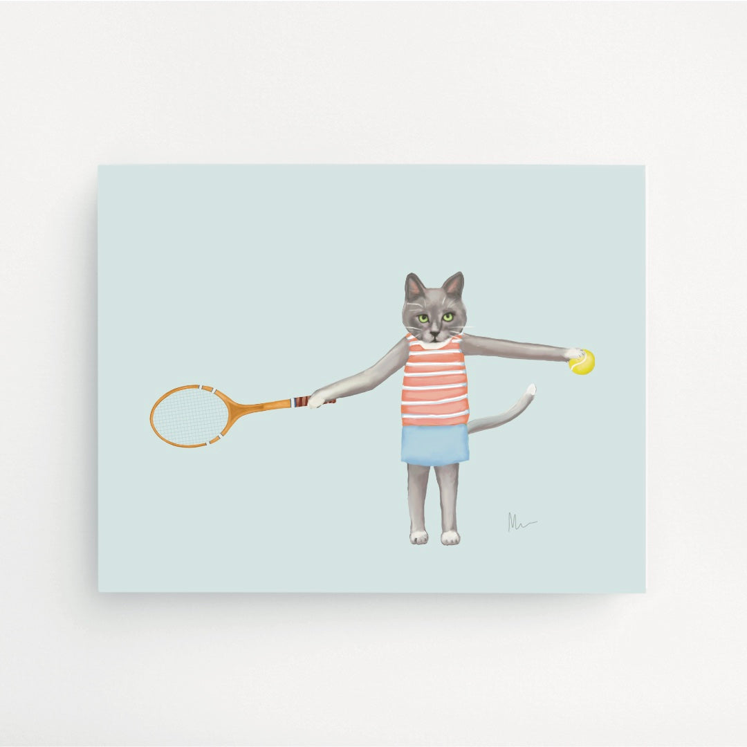 Game, Set, Cat Art Print